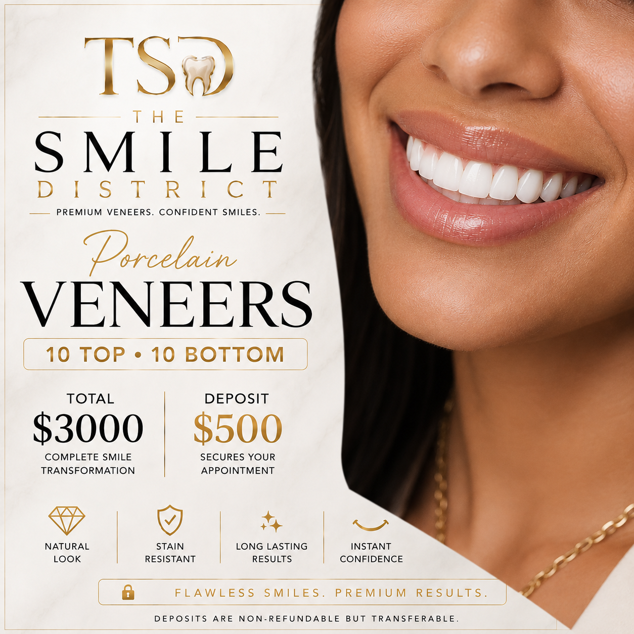 Porcelain Veneers (DEPOSIT)