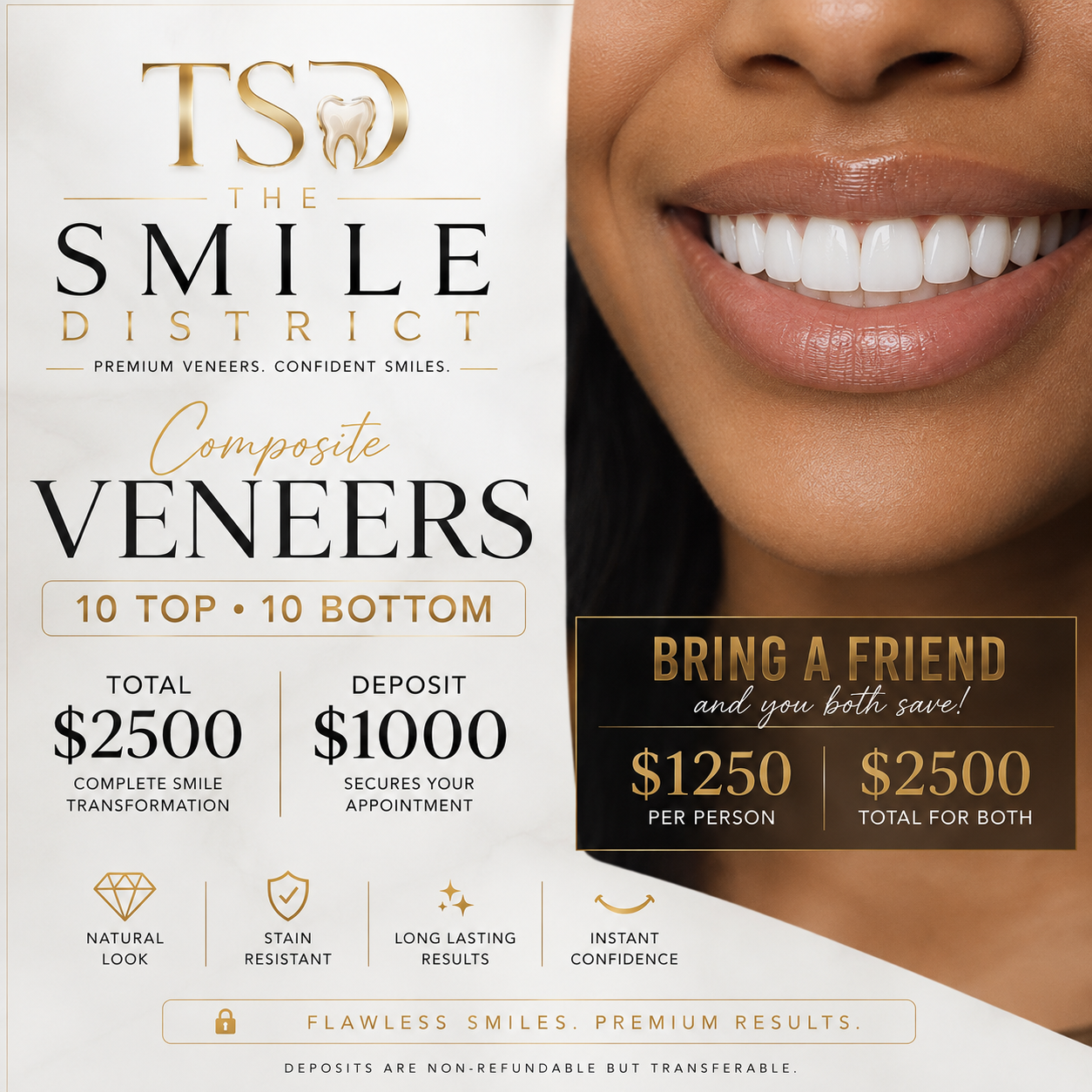 Composite Veneers for Two – Bring a Friend Special (Reservation Deposit)